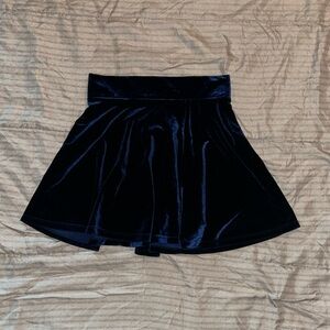 Forever 21 Navy Velvet Skater Skirt